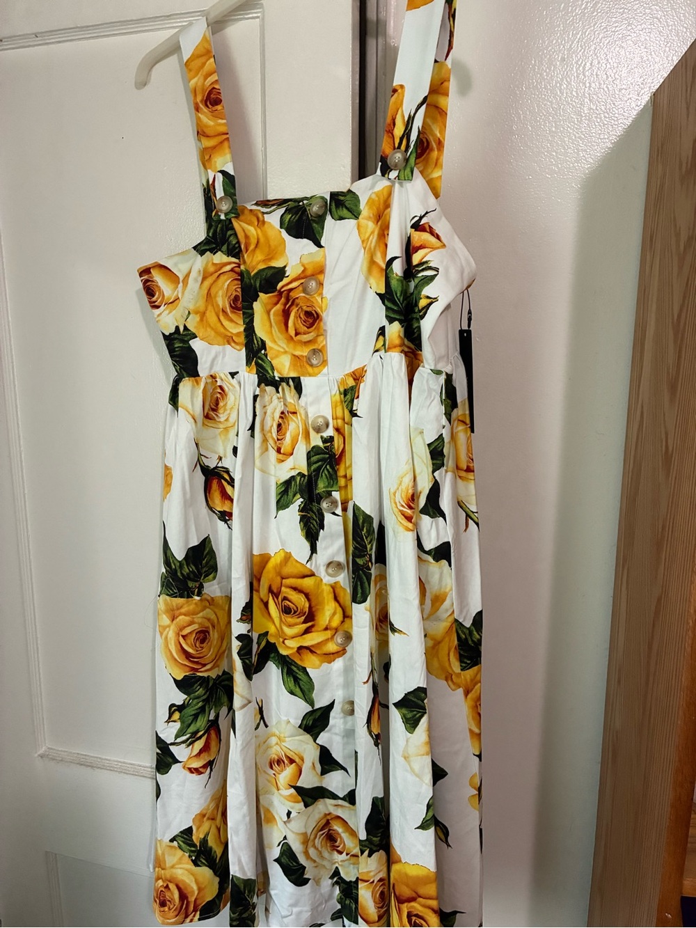 Fashion Nova Yellow Combo Floral Midi Dress
